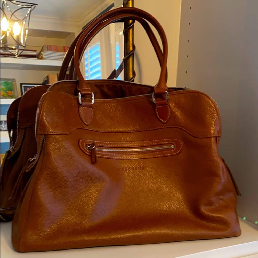 Brown leather Longchamp handbag
